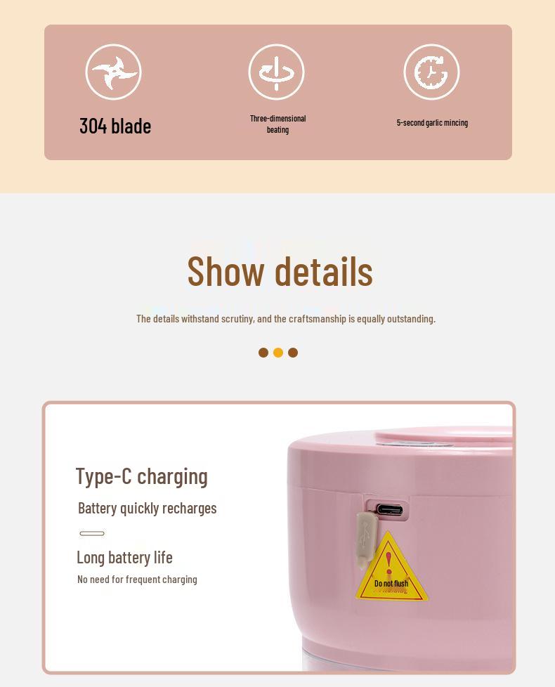 Compact Electric Food Processor: Mini Meat Grinder, Chopper, Mincer, Garlic Presser, and Baby Food Maker