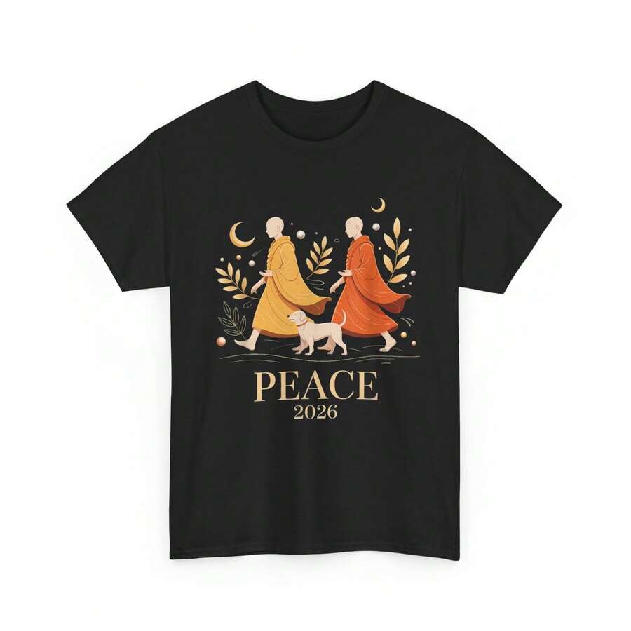 

Peaceful Monks 2026 Inspiring World Harmony Dog T-Shirt 5XL різнокольоровий