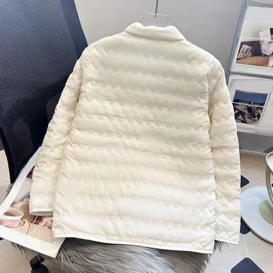 Women's Quilted Down Jacket Lightweight Long Sleeve Puffer Coat Button Down Winter Outerwear with Pockets