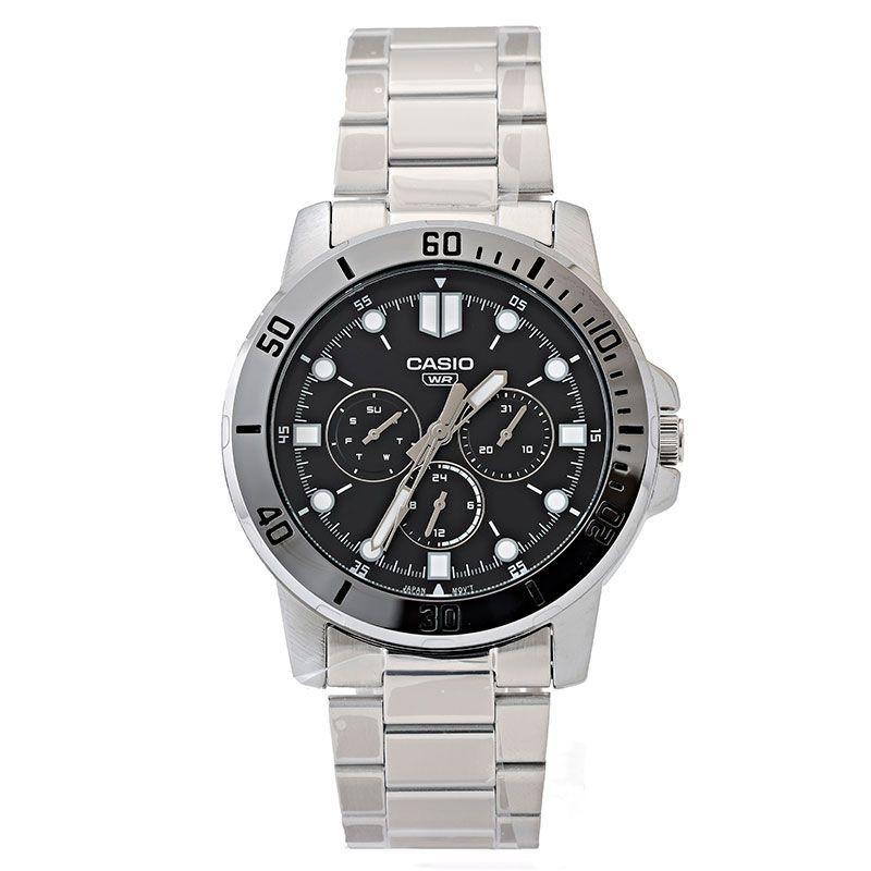 Б/у [Новые] [1 год гарантии] Часы Casio CASIO STANDARD MTP-VD300D-1E Черный Серебристый Мужские CASIO