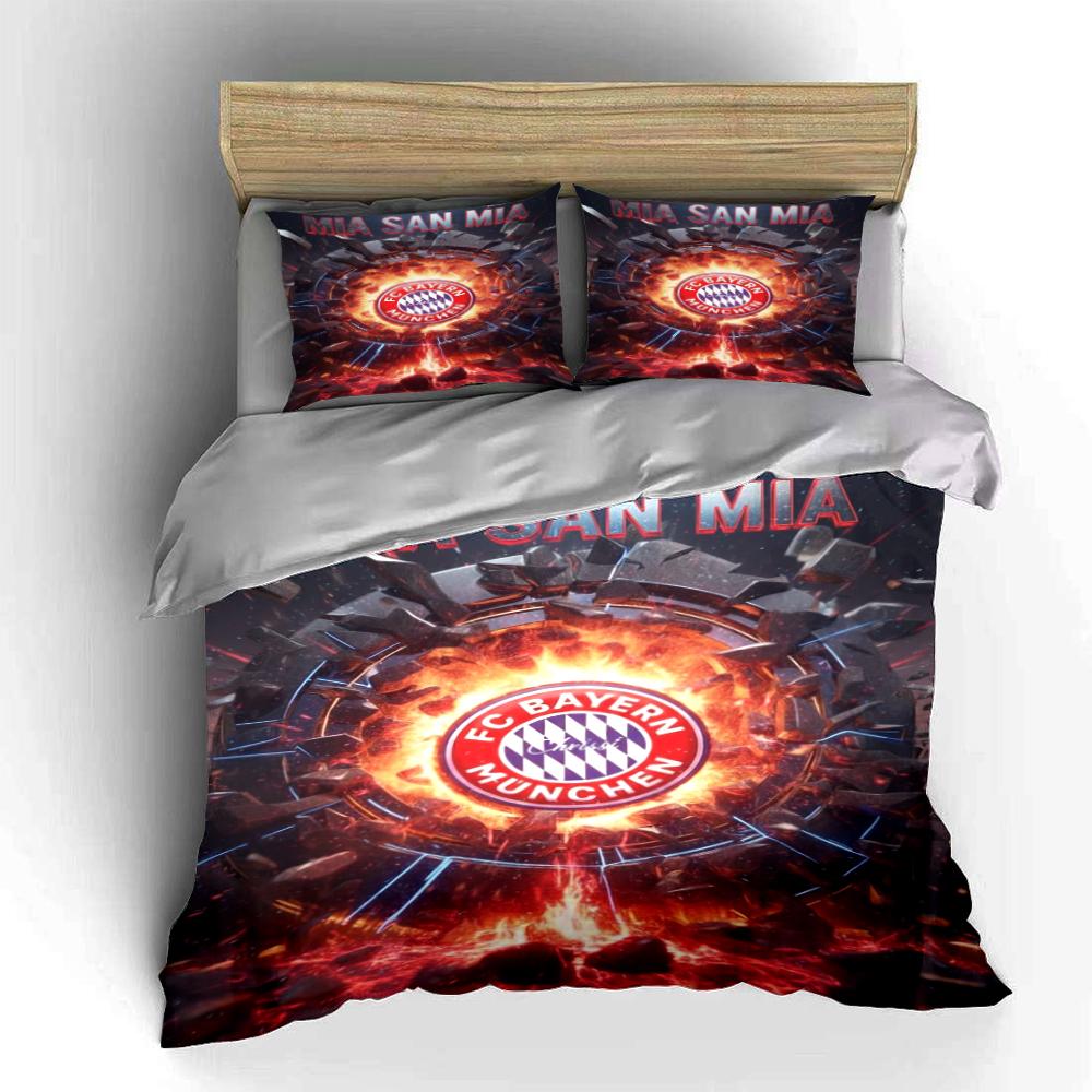 FC Bayern Munich Bedding Set Bedding Set (1 Duvet Cover, 2 Pillowcases, Duvet Not Included)