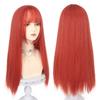 Long Wavy Synthetic Wig With Full Cap Design Dirty Orange Color Water Wave Texture Women Cosplay Lolita