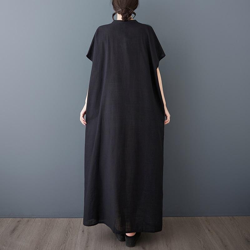 Short sleeve Plus size Cotton vintage floral new in dresses for women casual loose maxi long summer dress