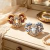 Vintage Ram Head Brooch Sparkling Rhinestone Inlay Eco Friendly Enamel Craft For Daily Wear Party Outfits Jewelry Gifts