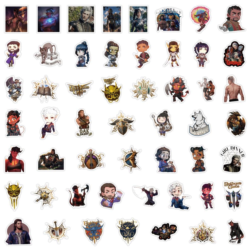 10/50pcs  BG3 Stickers  Baldur's Gate Graffiti Stickers for DIY Luggage Laptop Skateboard Motorcycle Bicycle Stickers