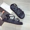 Roman Sandals Women's Summer Flat-bottom College Style with Skirt Beach Shoes Women's Simple Style Thick-soled Non-slip Sandals