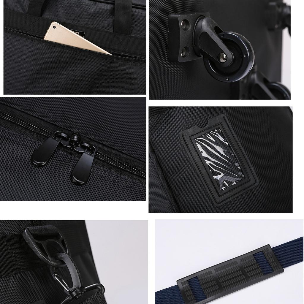 Wheeled Luggage Expandable Folding Duffel Bag Suitcase Foldable Rolling Travel Bag Without Telescopic Handle