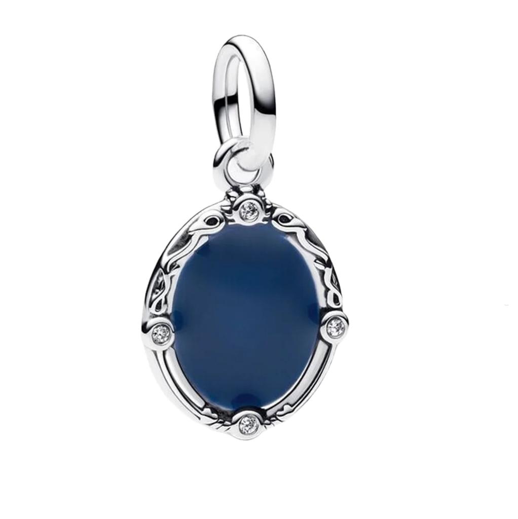 Colorful Full Diamond Charms Copper Heart Blooming Rose Round Beads Pendant Fit Original Bracelets Necklace Jewelry