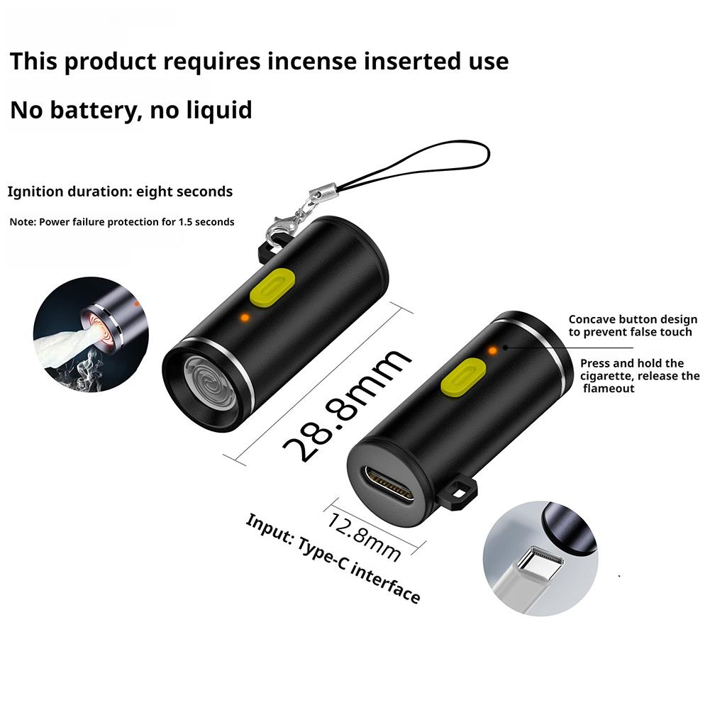 1pcs Type-c Mini Lighter  Fast Heat Dissipation Sturdy  Windproof Electroni Cluminum Alloy Portable Igniter