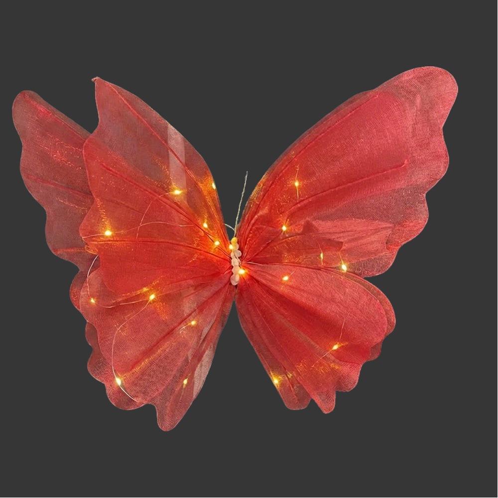 50CM Butterfly Strip Light Silk Material Luminous Decoration Sparkling Yarn Flower  Spring Party