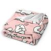 Coperte in pile Gatto Cartone Animato Gatto Simons Coperta Plaid Vintage per Casa Copriletti,