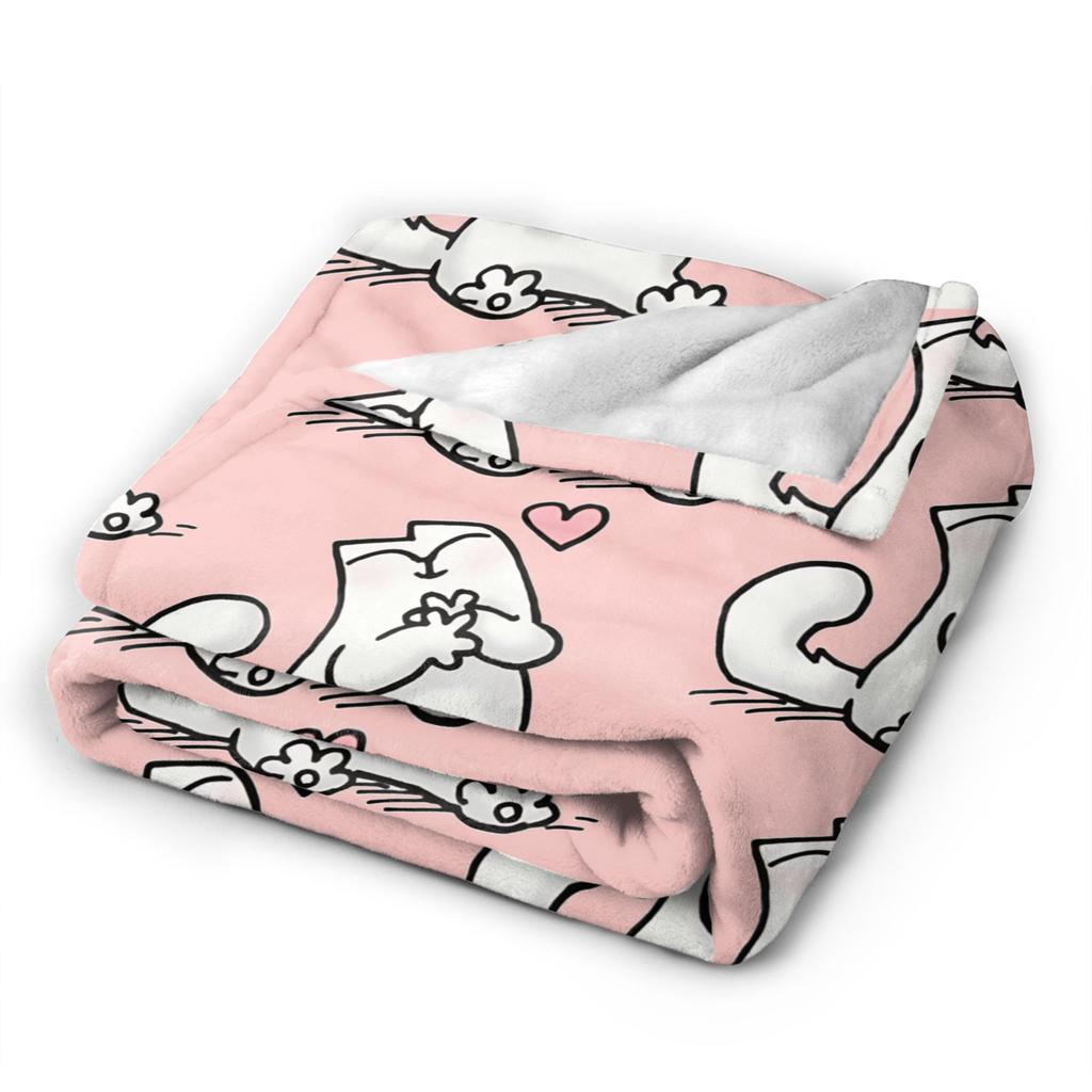 Coperte in pile Gatto Cartone Animato Gatto Simons Coperta Plaid Vintage per Casa Copriletti,