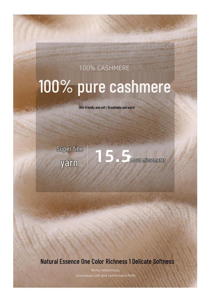 Autumn/Winter Women's V-Neck 100% Pure Cashmere Sweater - Long-Sleeve Knitwear