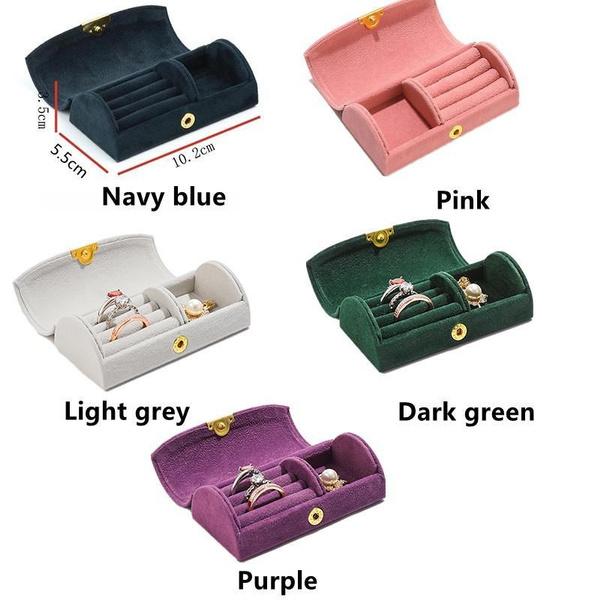 Newest Mini Velvet Jewelry Organizer Display Travel Jewelry Case Boxes Earrings Necklace Ring Portable Jewelry Storage Box Women