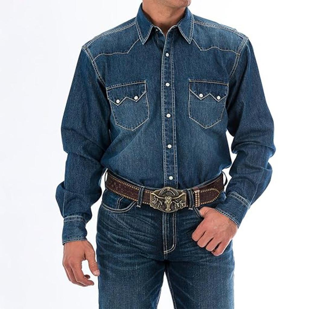 [Lamerry] Western Belt Buckle American Cowboy American Casual Studs Jeans Vintage Cow Men's Women's Brown 115cm