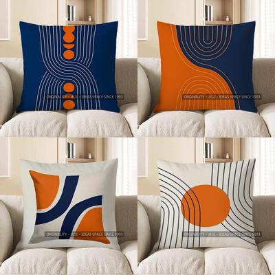 Home Decor Modern Abstract Geometric Pattern Pillow Cover Pattern Cushion Cover Suitable For Sofa Bedroom Car Pillow Cover