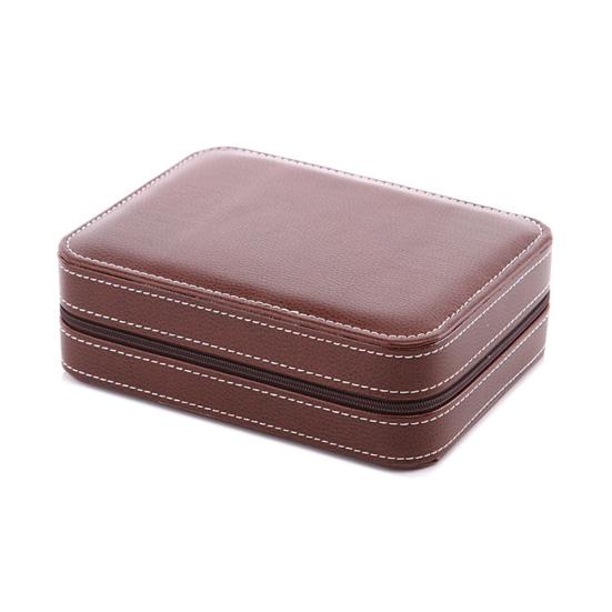2/4/8 Grids Portable Faux Leather Zipper Travel Watch Storage Case Box Organizer