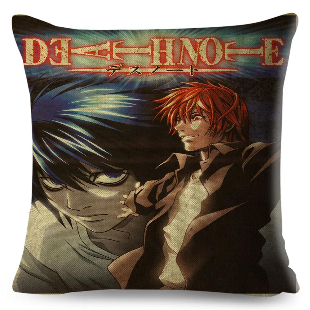 Death Note Cushion Cover Decor Cartoon Classic Anime Print Pillow Case Polyester Pillowcase for Sofa Home Children Room 45x45cm