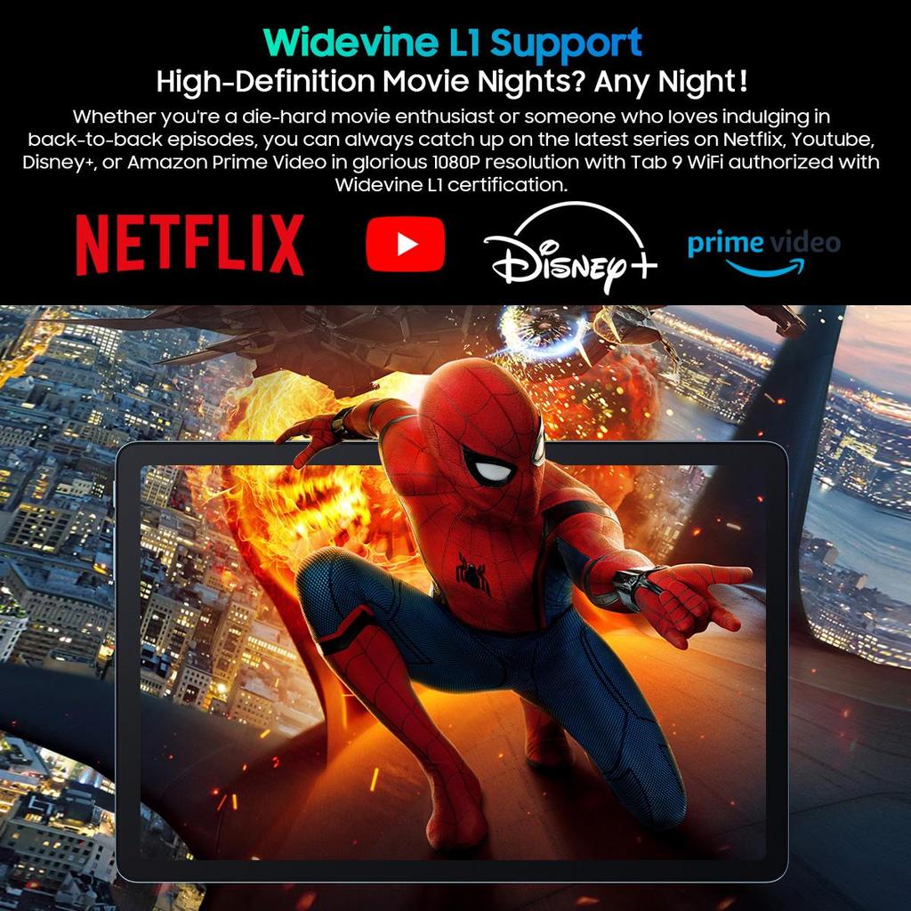 Generalüberholtes Blackview Tab 9 WiFi Android 14 Tablet – 11-Zoll 2K FHD+ Großes Display, 18GB 256GB