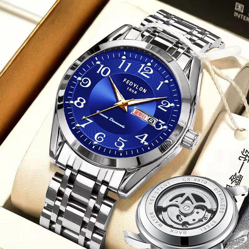 Reloj para hombres de mediana edad y ancianos Reloj para hombres totalmente automático no mecánico Reloj electrónico digital resistente al agua Reloj de cuarzo