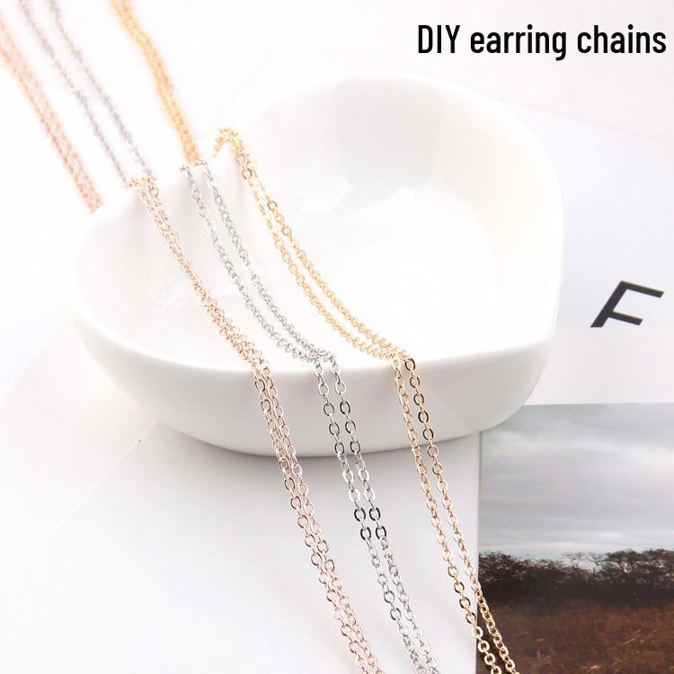 Korean DIY Jewelry Accessories: Copper Chain Tassel Earrings & Thin Chains