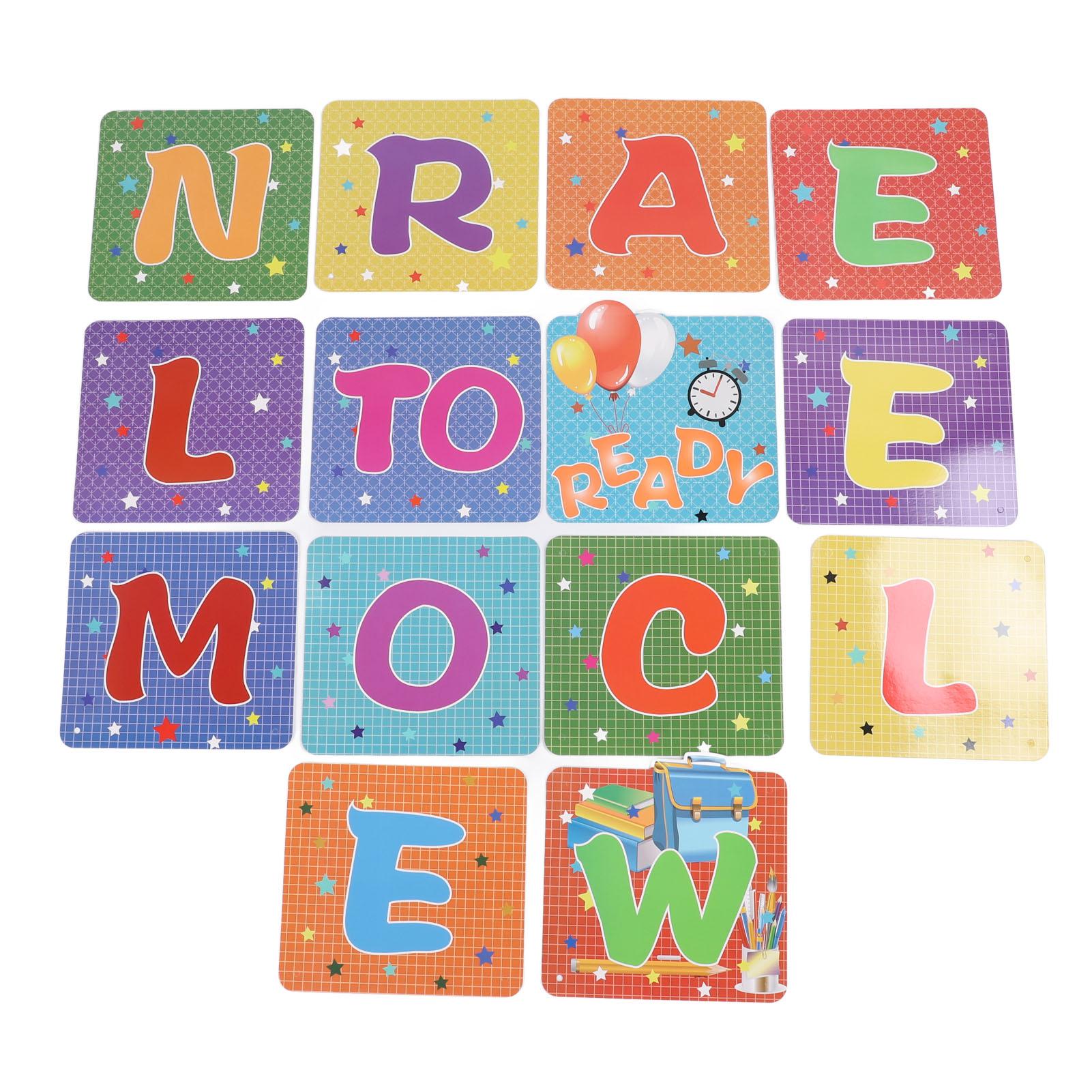 

Colorful Welcome Banner Hanging Background Door Sign Decorations for Kindergarten Preschool Primary