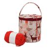 Good-Household Daily Storage Bag Round Woven Bag Small Size Knitting Projects Organizer For Yarns, Zipper Storage Bag B
