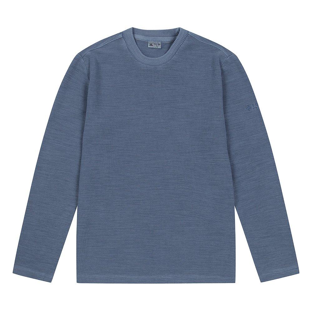 FERRAROMILANO Men'S Garment Dyed Knit Round T-Shirt Sky Blue (A0C115142)