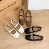 [Youshilai] Retro Temperament Square Head Loafers Women's 2025 Spring New Shallow Mouth Word with Mary Jane Shoes