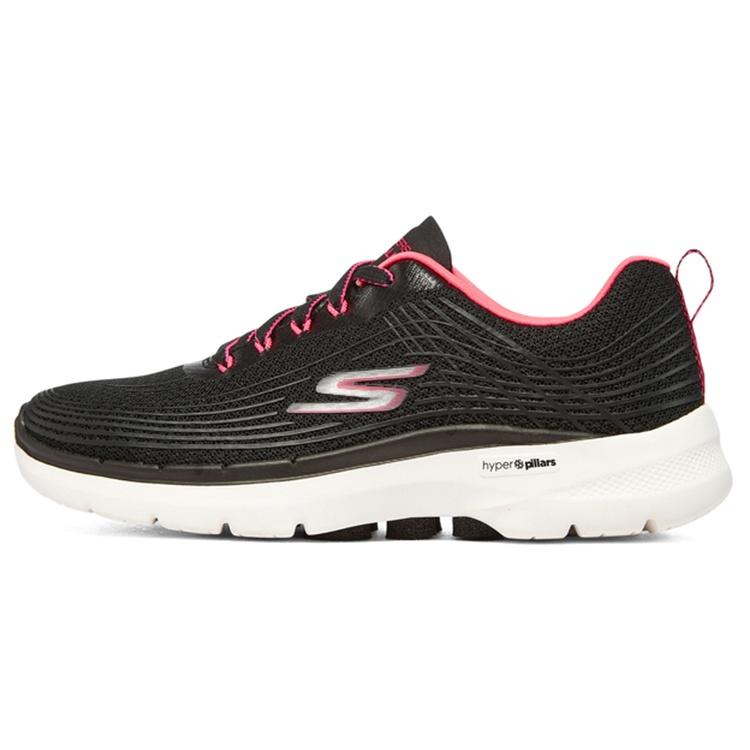 (WMNS) Skechers Go Walk 6 Stunning Glow - Black Hot Pink Women s 124554-BKHP EU 35