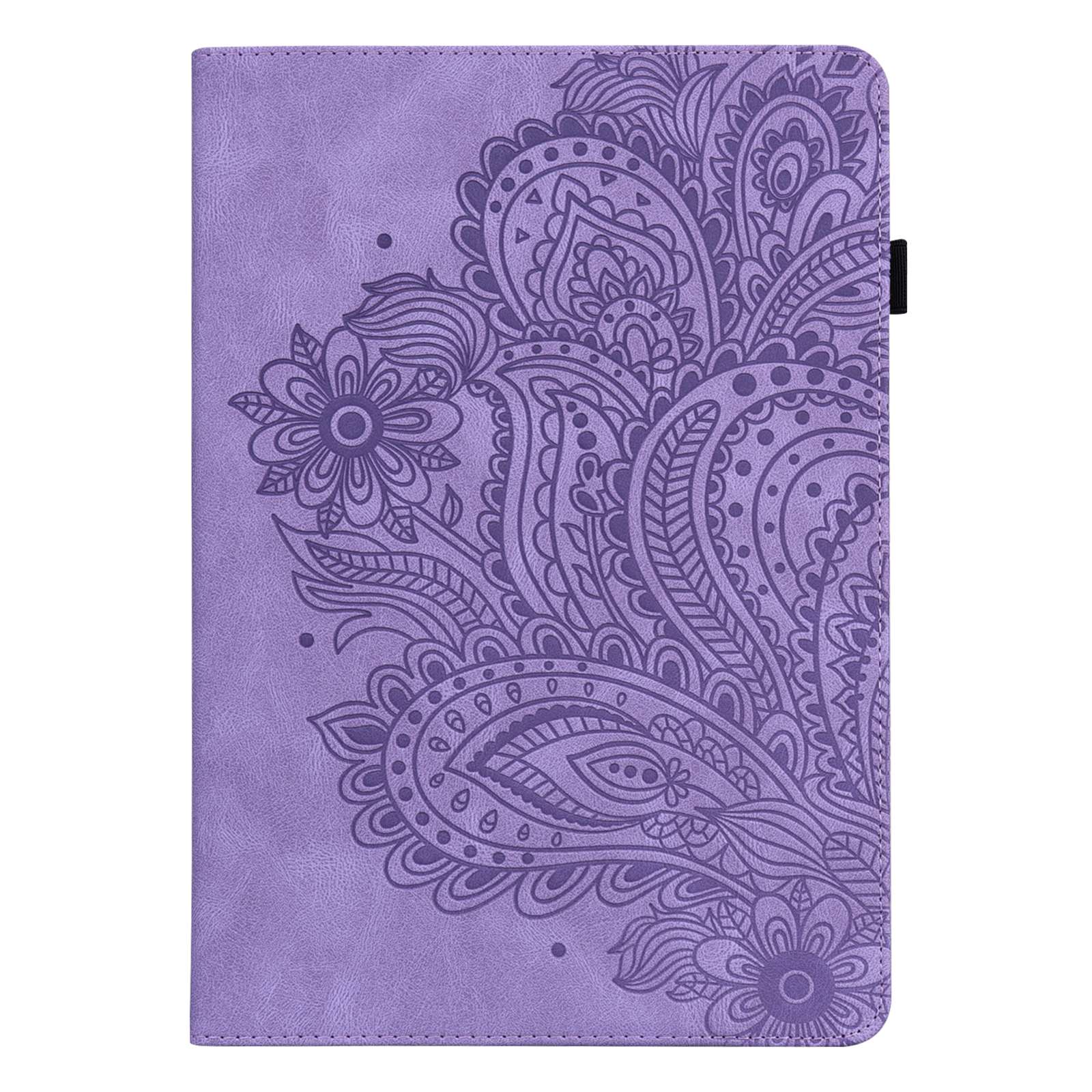 

For Lenovo Tab M10 Plus (3rd Gen)/Xiaoxin Pad 2022 10.6 inch Imprinting Flower PU Leather Tablet Case with Card Holder Stand Purple