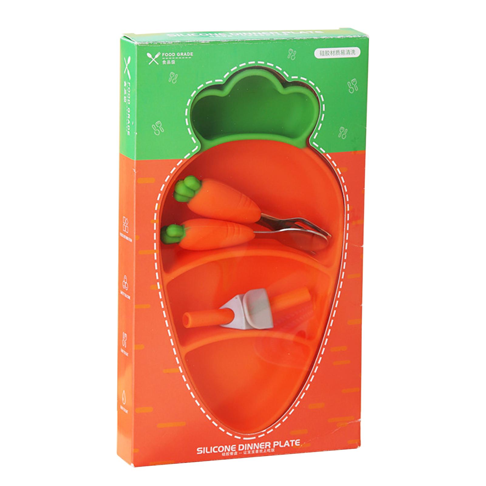 

5 шт. Многоразовая круглая обеденная тарелка с вилкой и ложкой, кухонная посуда, разделенные тарелки для детей, безопасная для микроволновой печи, блюдо, столовая посуда