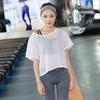 Women's Fitness Yoga Blouse Mesh Bottoming Shirt Outdoor Riding Quick-Drying Sports Top T-shirt