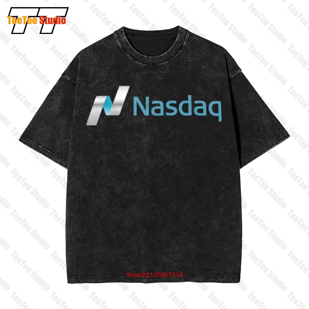 Nasdaq Logo Stock Market Investor Trader 01 Vintage Oversized Tshirt Hqei