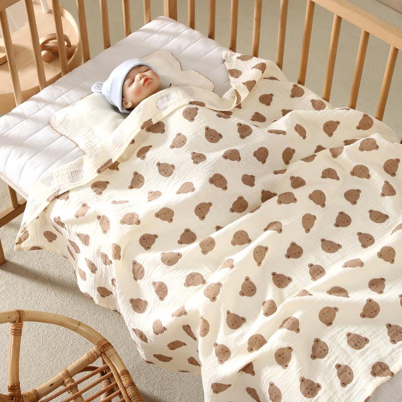 Crepe Cloth Double-Layer Towel, Newborn Baby Baby Absorbent Bath, Pure Cotton Children'S Blanket Gauze Bag Sheet