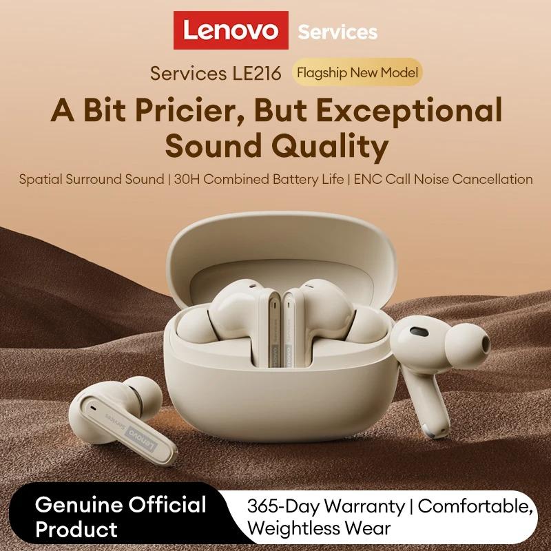 NEW Lenovo LE216 ANC Bluetooth 6.0 Earbuds TWS Wireless In-Ear Earphones Active Noise Cancellation HD Call Headphones 30H Long Battery Life Earbuds