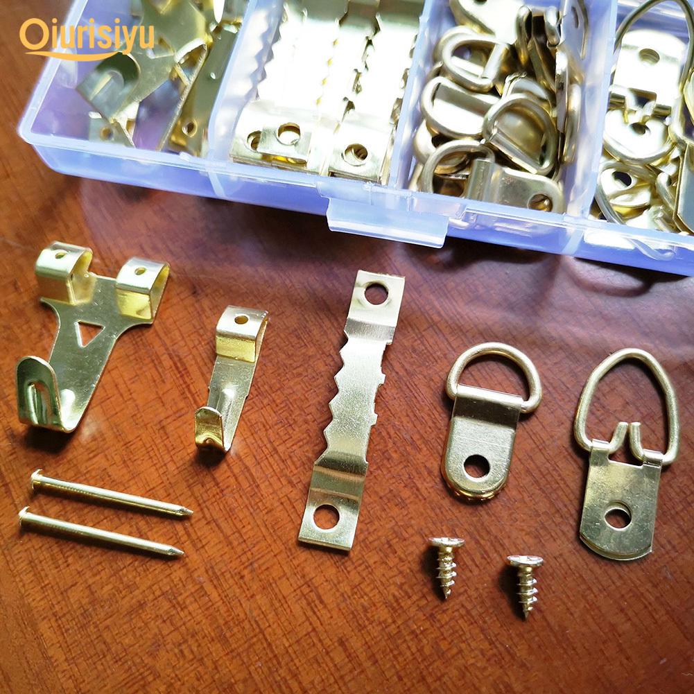 180Pcs/Set Sawtooth Hanger DRings Hooks Nail Picture Hanging Kit buy
