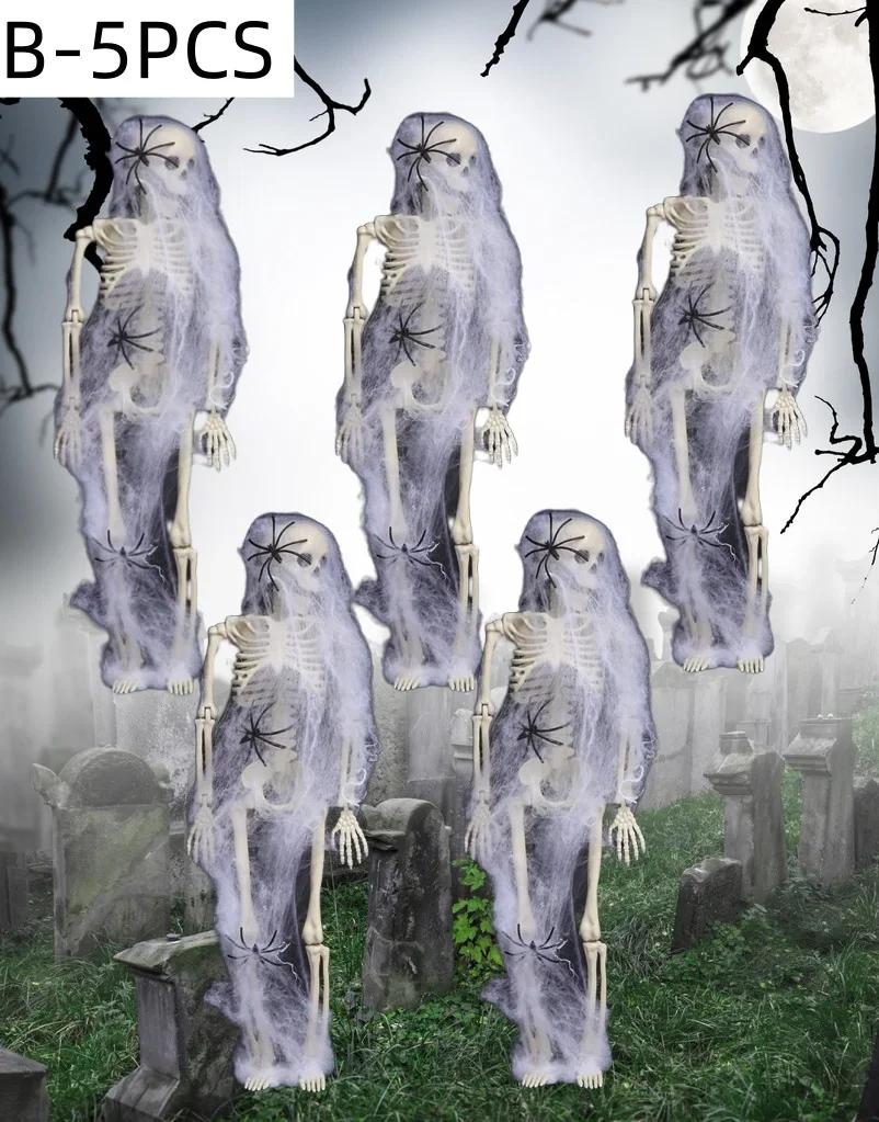 Realistic Skeleton Prop 40cm Movable Human Model Pumpkin Full Body Figure Toy Halloween Decor Bride Groom Witch Ornaments