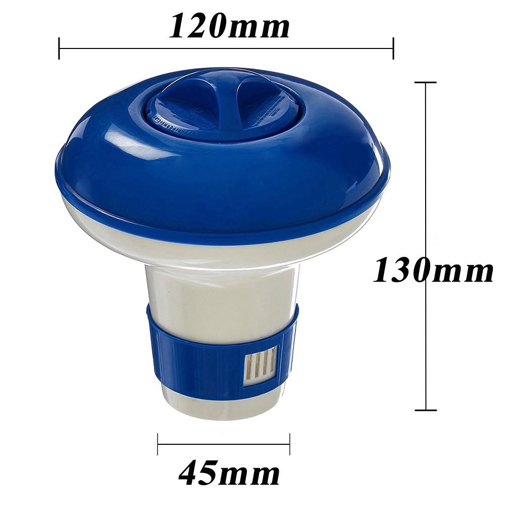 4PC Deluxe Large Blue and White Floating Swimming Pool Dispenser 5 Inch