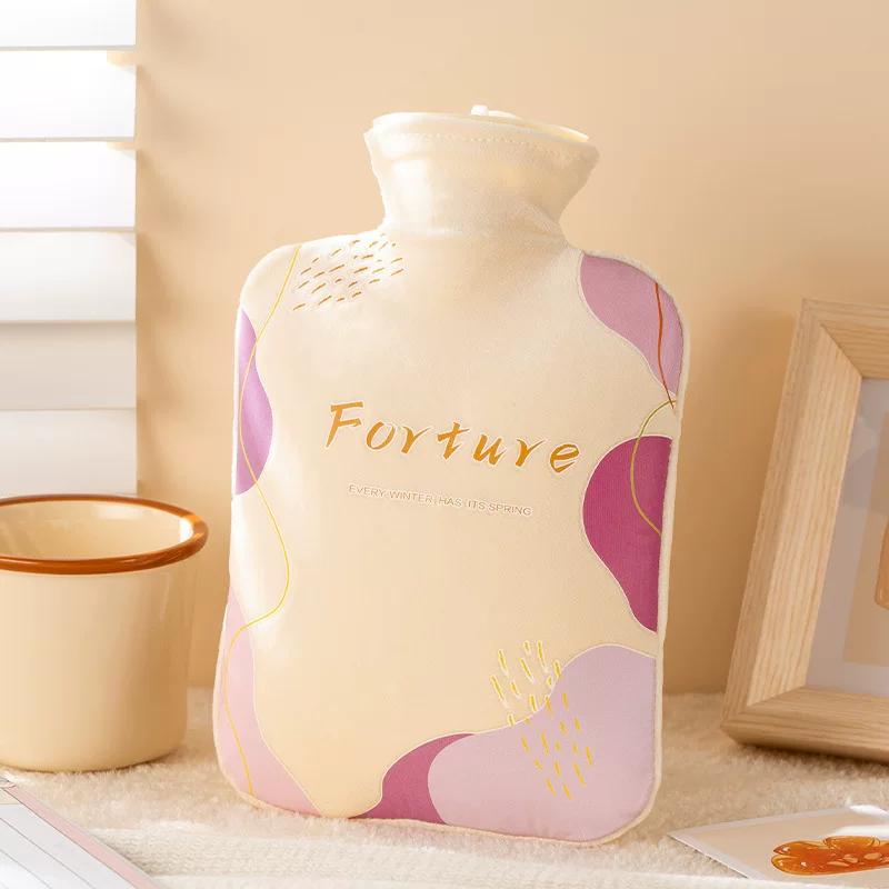 Hot Water Bottle for Filling with Water, Safe and Explosion-Proof, for Use In Bed, for Warming Feet and Stomach, Plush Hot Water Bag for Girls, Hot