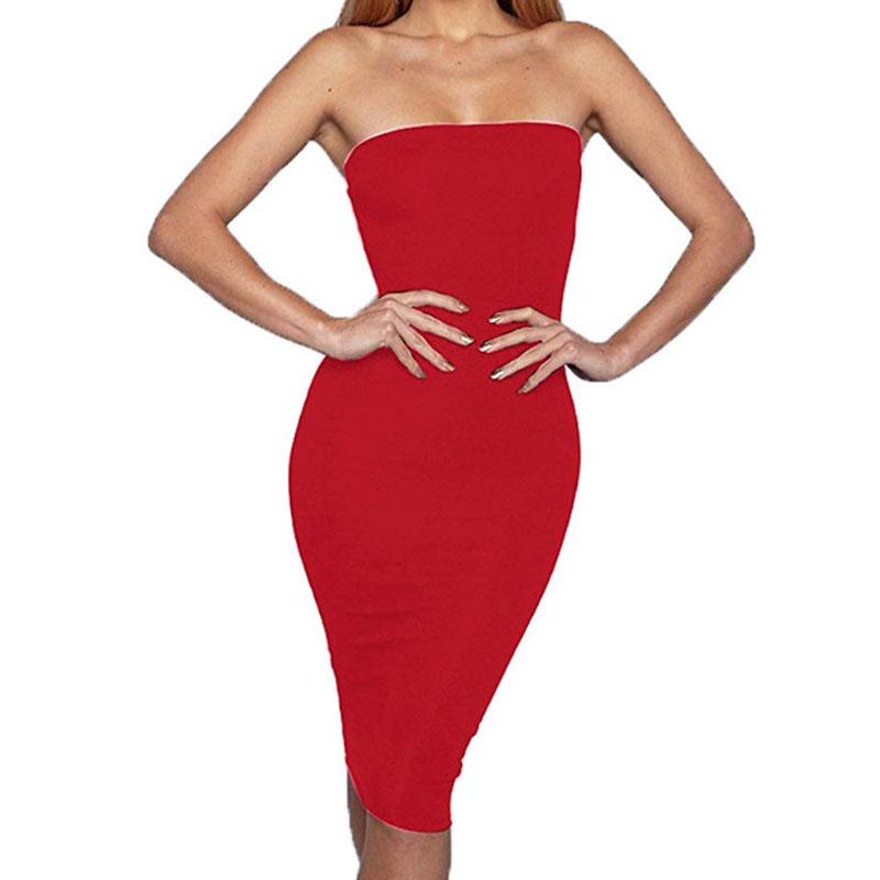Fashion Tube Top Open Back Party Dress 