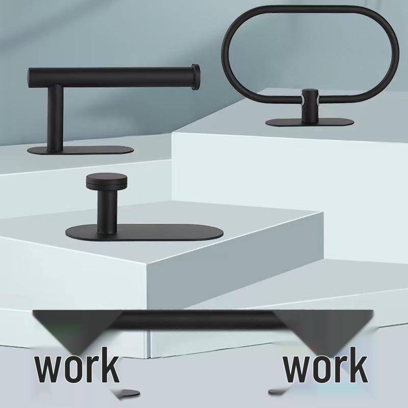 304 Stainless Steel Punch-Free Bathroom Set: Towel Rack, Tissue Holder, Robe & Hat Hook (4 Pieces)