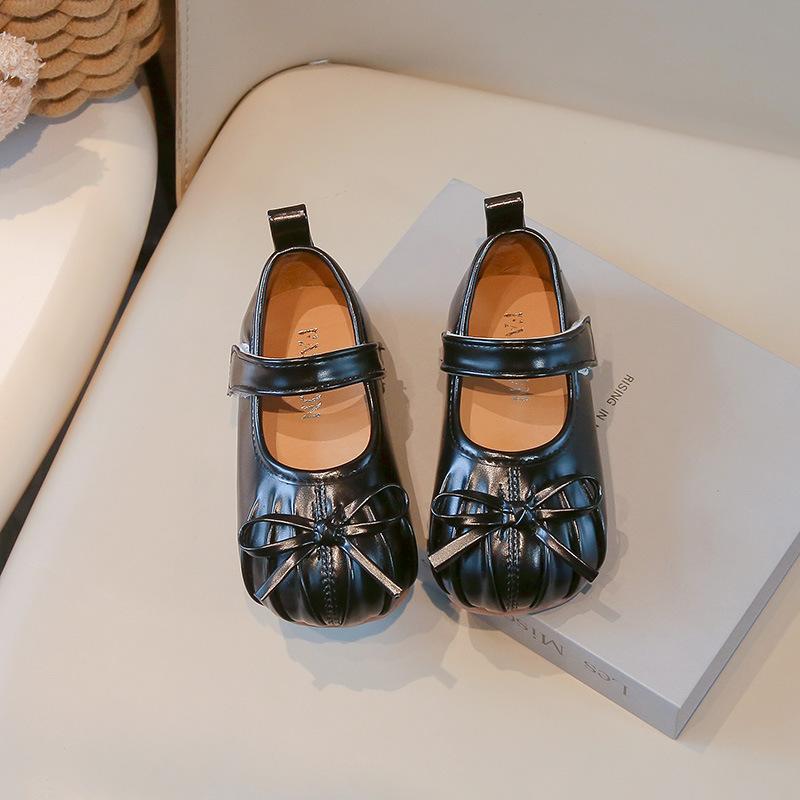 Fashion Girls' Flat Shoes 2025 Spring New Kids Leather Shoe Simple Anti Slip Girls Casual Shoes Versatile Child Performance Shoe