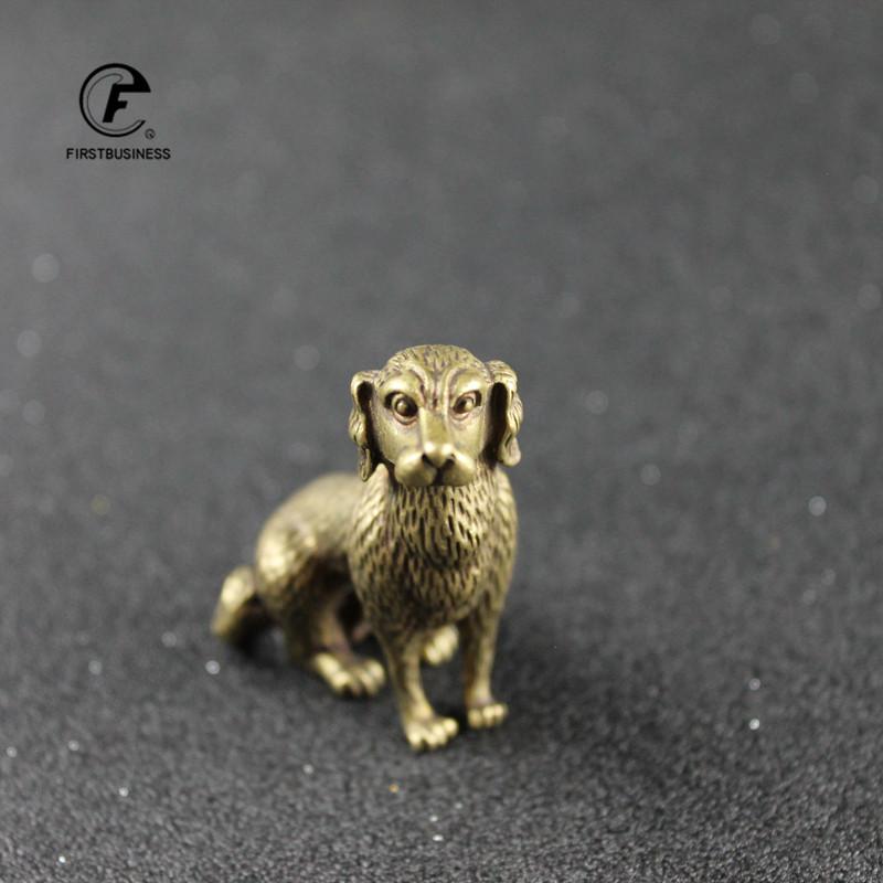 Copper Dog Big Figurines Interior Home Decor Furnishings Handmade Solid Brass Animal Statue Decrations Car Ornament Craft