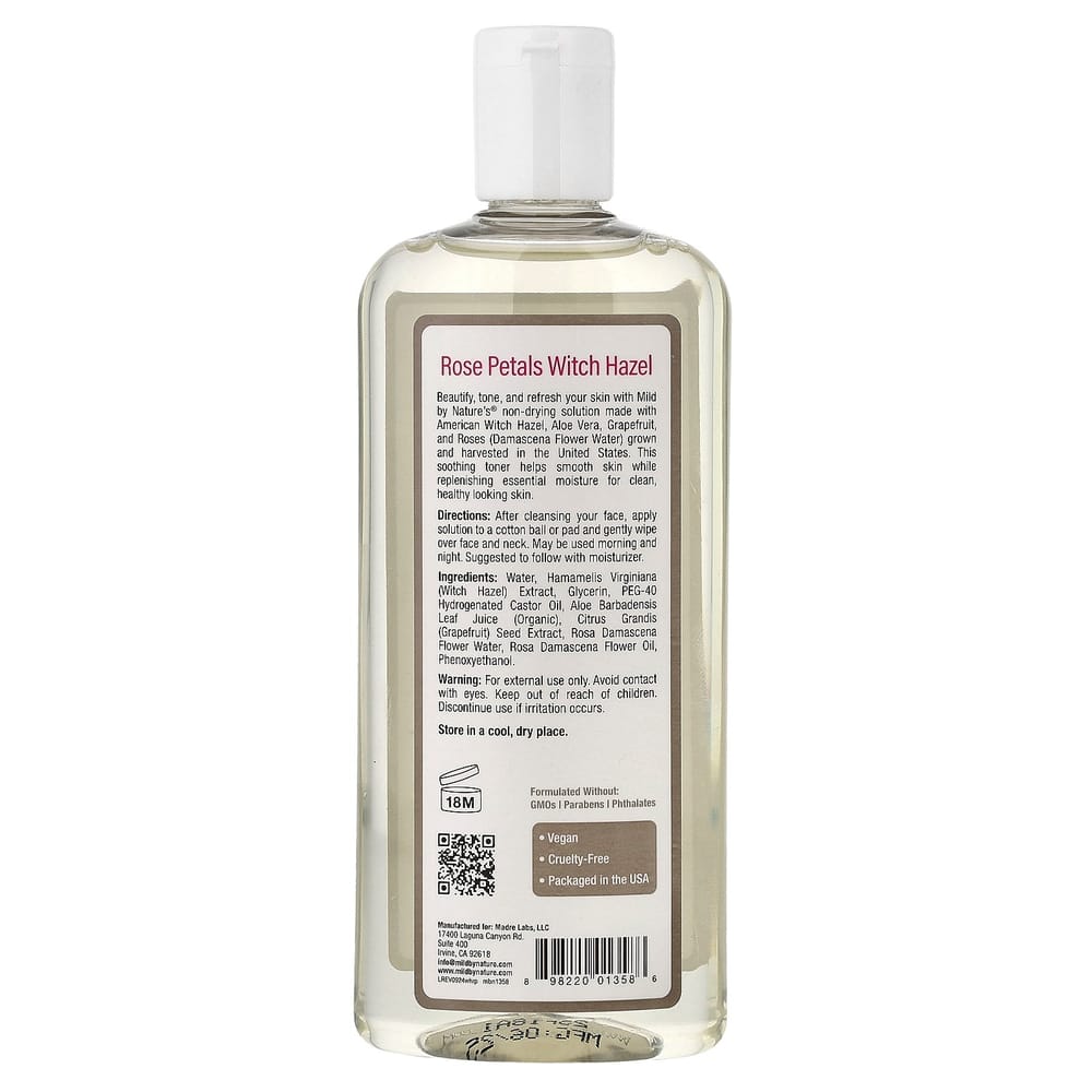 Mild By Nature Witch Hazel Alcohol-Free Rose Petal 355ml (12 fl oz)