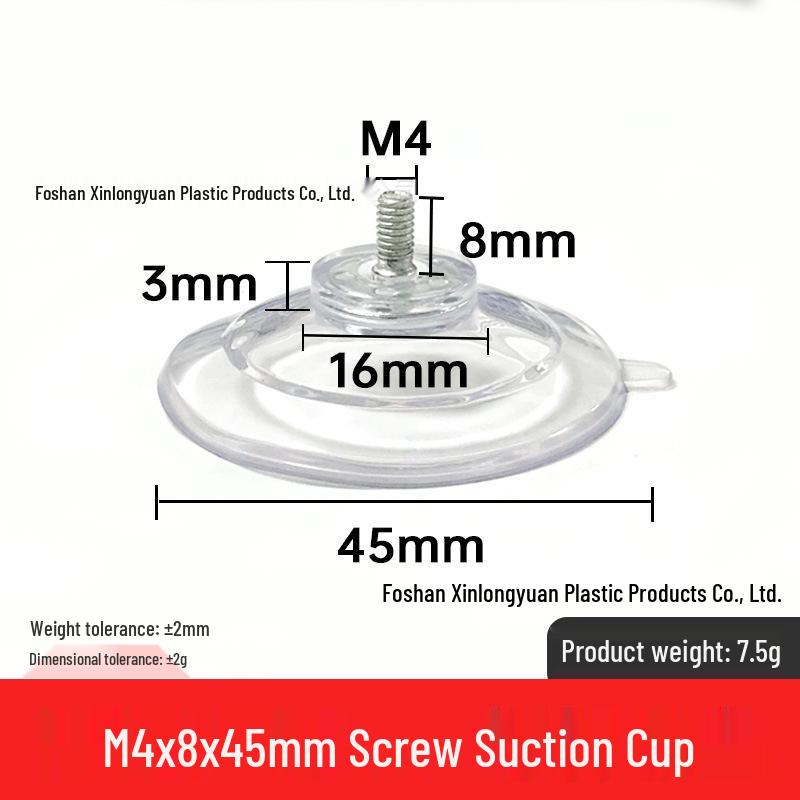 M4-M8 Transparente PVC-Saugnapf mit Gewindestange