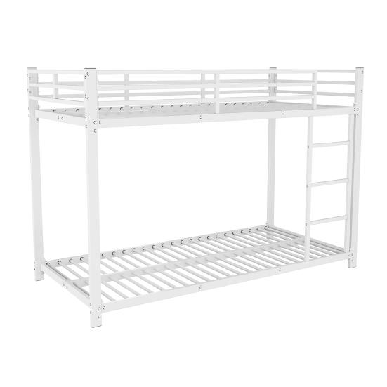 Cama Loft Base Estável Beliche com Escada Proteção contra Quedas Forte Capacidade de Carga Familiar Estrutura de Metal Móveis de Quarto Baixo