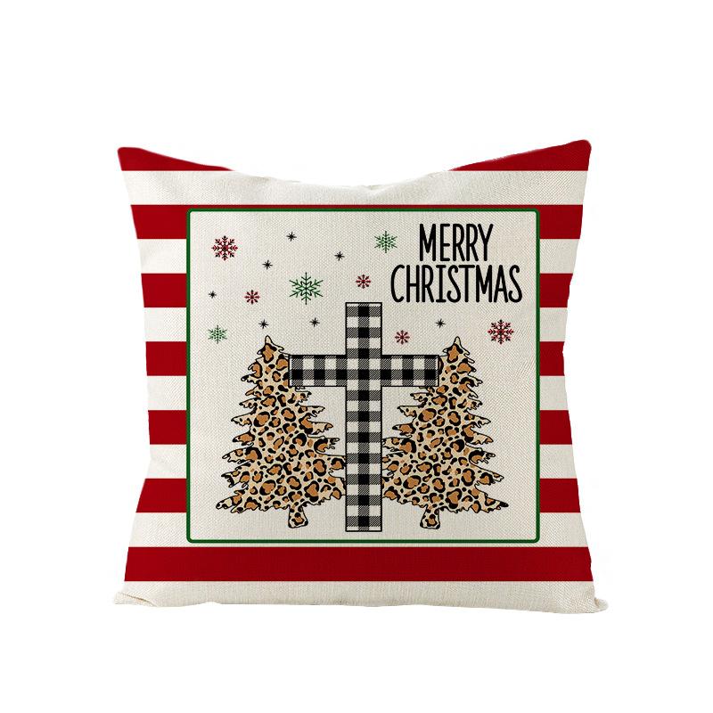 Christmas Pillow Case Polyester Red and Green Plaid Print Pillow Nordic Home Living Room Sofa Cushion