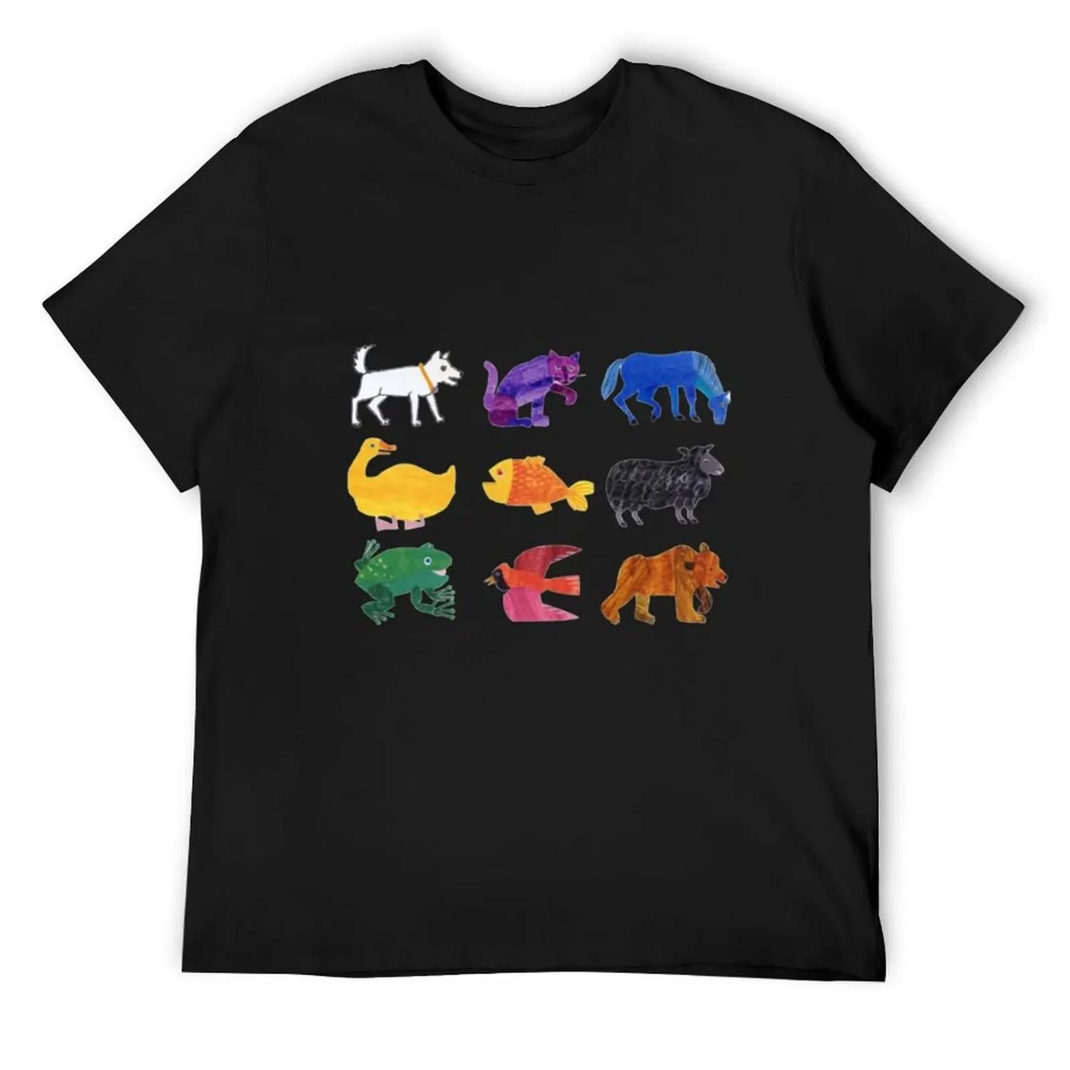 Eric Carle Animals T-Shirt blue archive funny gifts cheap stuff black t shirts for men S