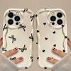 Black Bowknot Heart Phone Case For iPhone 17 Air 16 15 14 13 12 11 Pro Max Plus Mini SE2020 2022 Shockproof Silicone Back Cover